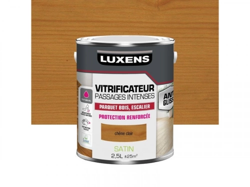 Vitrificateur pour parquet passages intenses, LUXENS, 2.5 L chêne clair satiné