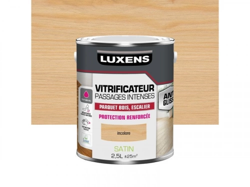 Vitrificateur pour parquet passages intenses, LUXENS, 2.5 L incolore satiné