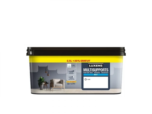 Peinture mur, boiserie, radiateur blanc mat LUXENS , 2.5L+20% gratuit