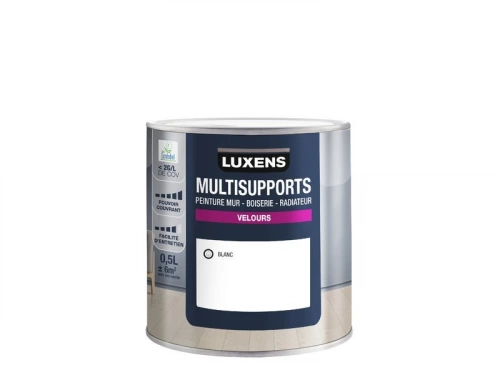 Peinture velours mur, boiserie et radiateur, LUXENS, blanc, 0.5 litre