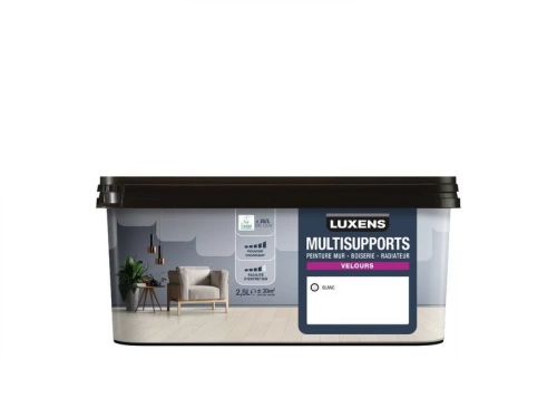 Peinture velours mur, boiserie et radiateur, LUXENS, blanc, 2.5 litres