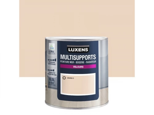 Peinture velours mur, boiserie et radiateur, LUXENS Havana 6, brun, 0.5 litre