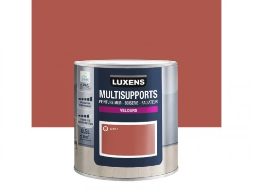 Peinture velours mur, boiserie et radiateur, LUXENS Chili 1, orange, 0.5 litre