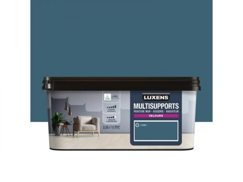 Peinture velours mur, boiserie et radiateur, LUXENS Fjord 1, bleu, 2.5 litres