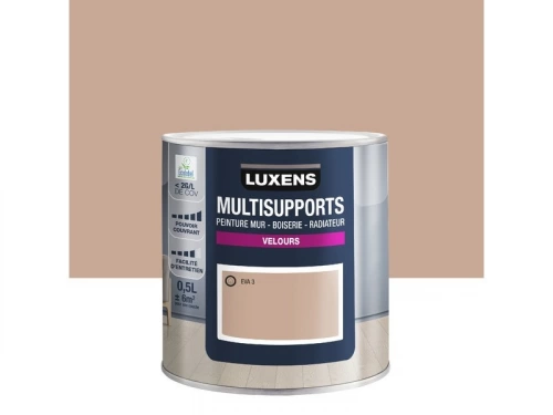 Peinture velours mur, boiserie et radiateur, LUXENS Eva 3, brun, 0.5 litre