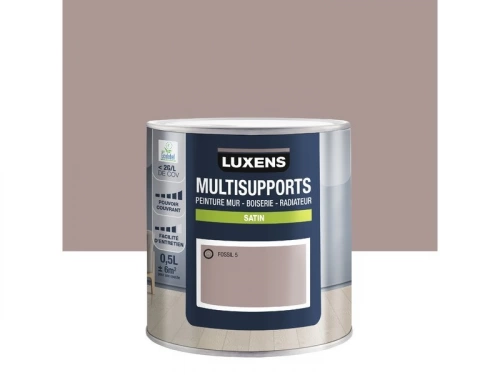 Peinture satiné mur, boiserie et radiateur, LUXENS Fossil 5, brun, 0.5 litre