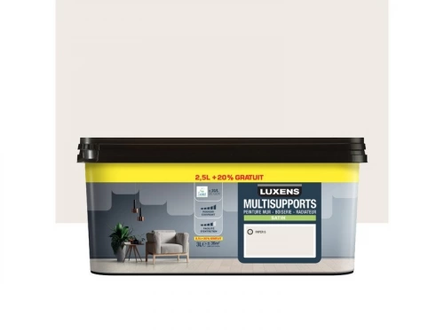 Peinture paper 6 mur, boiserie, radiateur LUXENS satiné 2.5L+20% gratuit