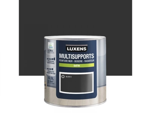 Peinture satiné mur, boiserie et radiateur, LUXENS, noir, 0.5 litre
