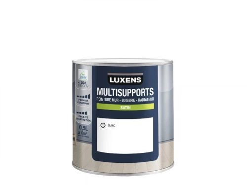 Peintur mur, boiserie et radiateur, LUXENS, 0.5 L blanc satiné