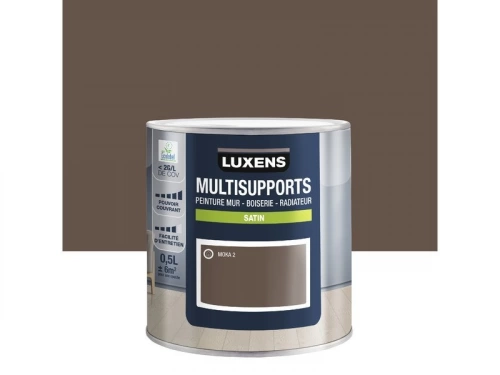 Peinture satiné mur, boiserie et radiateur, LUXENS Moka 2, brun, 0.5 litre