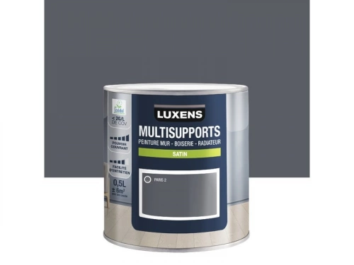 Peinture satiné mur, boiserie et radiateur, LUXENS Paris 2, gris, 0.5 litre