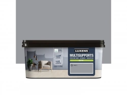 Peinture satiné mur, boiserie et radiateur, LUXENS Granit 3, gris, 2.5 litres