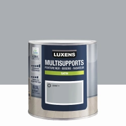 Peinture satiné mur, boiserie et radiateur, LUXENS Granit 4, gris, 0.5 litre