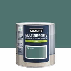 Peinture satiné mur, boiserie et radiateur, LUXENS Laguna 2, vert, 0.5 litre