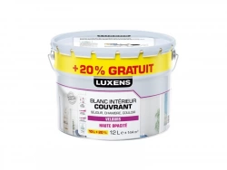 Peinture mur, plafond, boiserie blanc velours LUXENS Couvrant 10L+20% gratuit