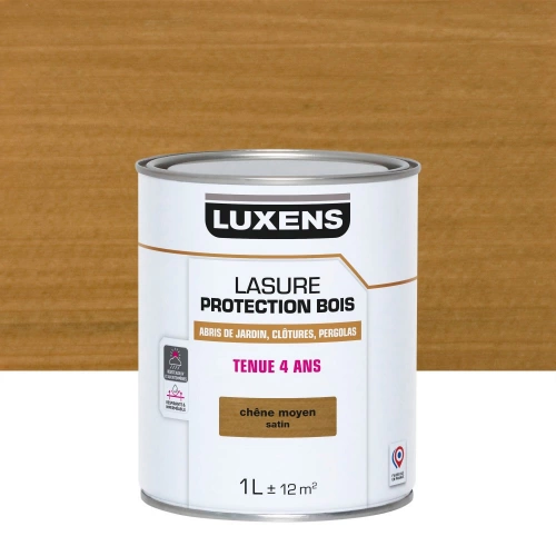 Lasure LUXENS 4 ans chêne moyen satiné 1 litre