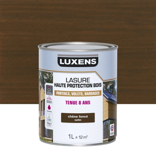 Lasure LUXENS 8 ans chêne foncé satiné 1 litre