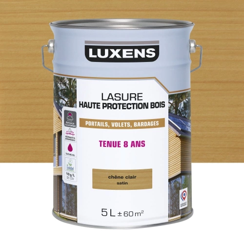 Lasure LUXENS 8 ans chêne clair satiné 5 litres