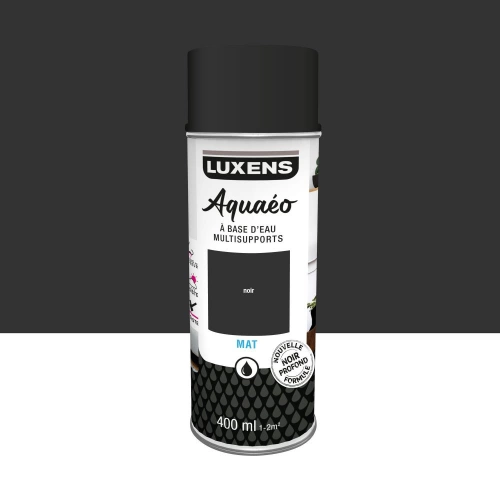 Bombe de peinture Aquaeo LUXENS noir mat 400 ml