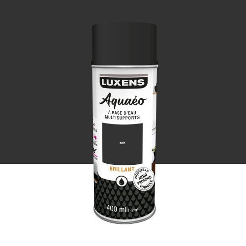 Bombe de peinture Aquaeo LUXENS noir brillant 400 ml