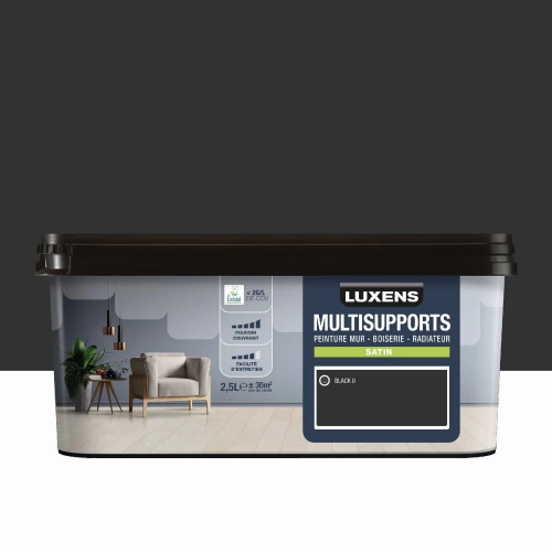 Peinture mur, boiserie, radiateur noir satin LUXENS 2.5l