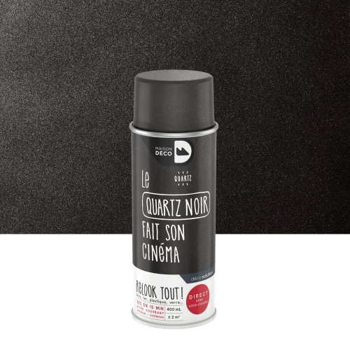 Bombe de peinture Relook tout MAISON DECO noir pailleté mat 400 ml