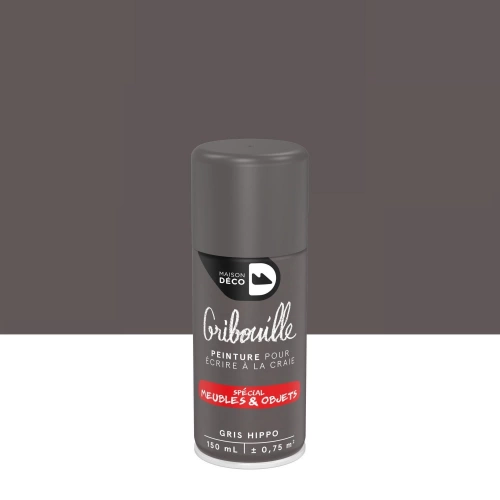 Bombe de peinture Tableau craie gribouille MAISON DECO gris hippo mat 150 ml