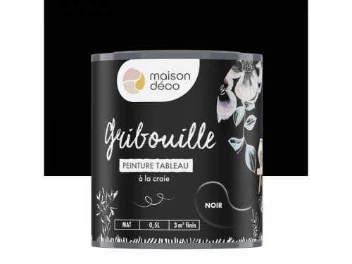 Peinture Tableau Craie Noir Mat Maison Deco Gribouille 0.5 L
