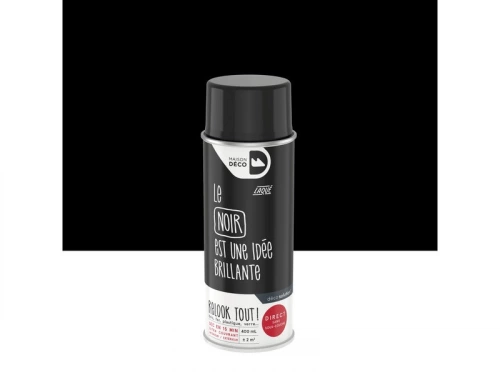 Peinture aérosol relook tout MAISON DECO noir brillant 0.400 L