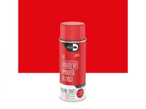 Peinture aérosol relook tout MAISON DECO rouge vif brillant 0.400 L