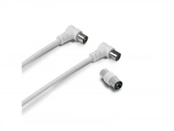 Cable coaxial male/femelle coudee, 2m, Metronic