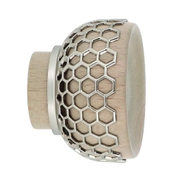 Embout pour barre à rideau Coupelle, Diam.28 mm, bois beige Archi design,