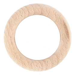 Lot de 10 anneaux bois Alma pour tringle D28 mm bois naturel mat brut