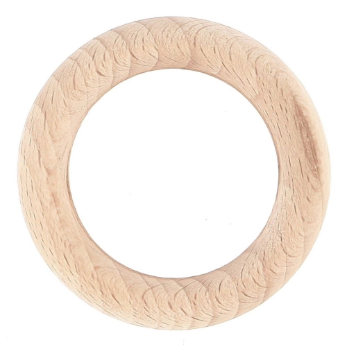 Lot de 10 anneaux bois Alma pour tringle D28 mm bois naturel mat brut