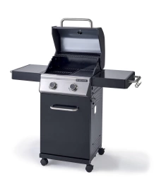 Barbecue au gaz - 130 x 55 x 114 cm - NATERIAL Kenton, 2 brûleurs, noir