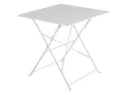 Table de jardin NATERIAL Flora carré crème, 2 personnes