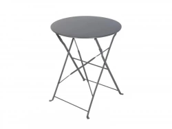 Table de jardin NATERIAL Flora rond gris / argent 2 personnes