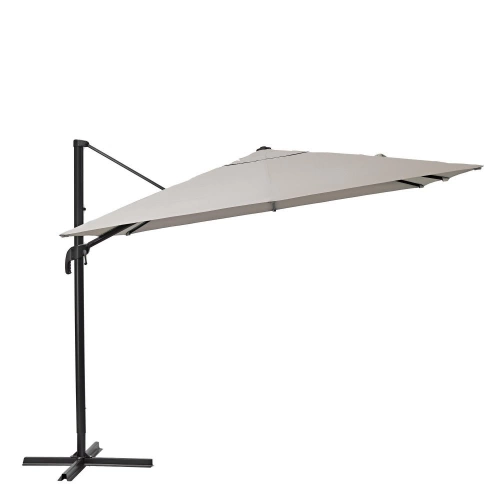 Parasol à manche latéral / excentrique NATERIAL Aura taupe carré, L.286 x l.286