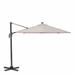 Parasol déporté NATERIAL Avea taupe octogonal, L.287 x l.287 cm