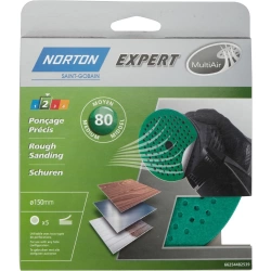 Lot De 5 Disques Abrasifs Norton, 150 Mm, Grains 80