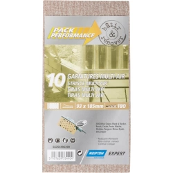 Lot de 10 patins abrasifs NORTON, 93x185 mm, grains 180