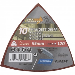 Lot de 10 patins abrasifs NORTON, 93x93 mm, grains 120