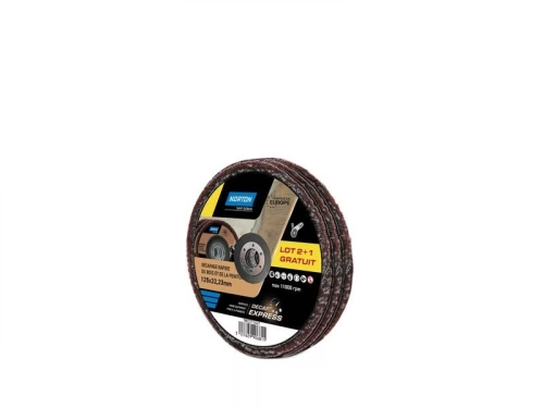 Lot De 3 Disques Décapants Express Norton Pour Bois/Vernis, 125 X 22,23 Mm