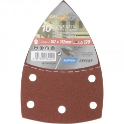 Lot de 10 patins abrasifs NORTON, 102x152 mm, grains 120