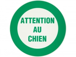 Disque Attention Au Chien En Plastique