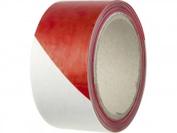 Ruban de signalisation rouge et blanc chantier 100 m en plastique, L.100 m x l.50 mm