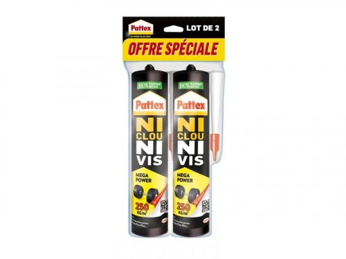 Colle de fixation ni clou ni vis Mega Power, PATTEX, 740 g