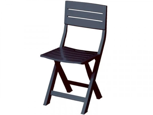 Chaise pliante Gilda en polypropylène, anthracite