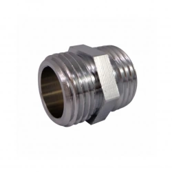 Mamelon double mâle laiton chromé - à visser - 280 - pour tube cuivre