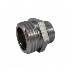 Mamelon réduit double mâle laiton chromé - à visser - 245 - pour tube cuivre